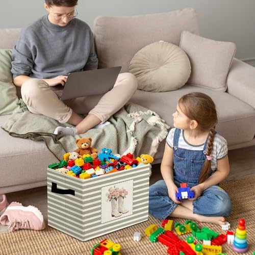 Rustic Cowgirl Boot Storage Bins Boxes Handles - Image 4