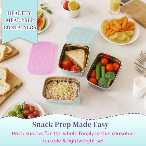Tanjiae 3-Pack Stainless Steel Snack Containers - Image 5