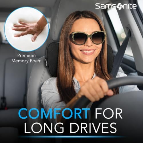 SAMSONITE Car Neck Pillow – Memory Foam Car Seat Headrest Cushion, Ergonomic - Image 5