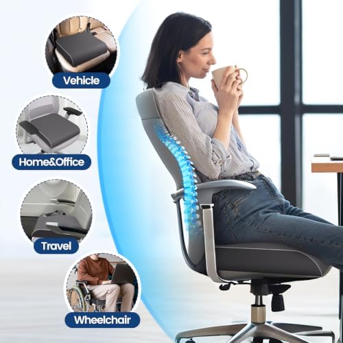 SweetSlubr Seat Cushion, Chair Pad, Memory Foam Tailbone Pain Relief - Image 6