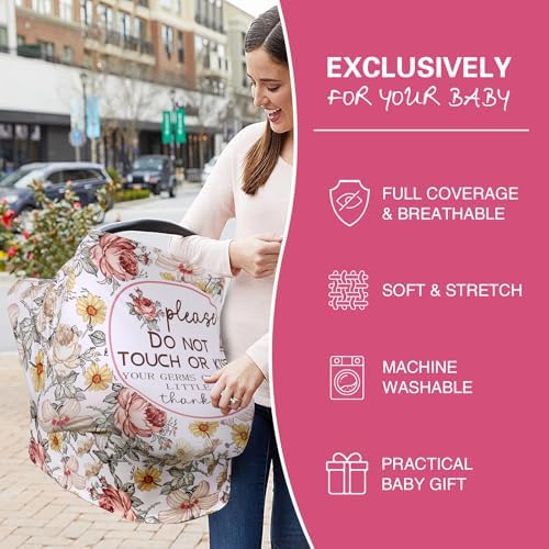 Metplus Baby Car Seat Cover, No Touch Sign Carseat Canopy & Nursing Covers - Image 4