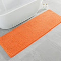 Polyester Bathroom Runner Rug 24"x72" Orange, Soft Shaggy Bath Mat by Kildoss