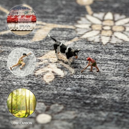 8x10 Washable Area Rugs for Living Room, Dining Room- Classic Black - Image 3