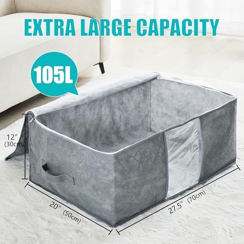 105L Extra Large Storage Bag for Blankets Comforters Bedding Clothes Pillow - Image 2