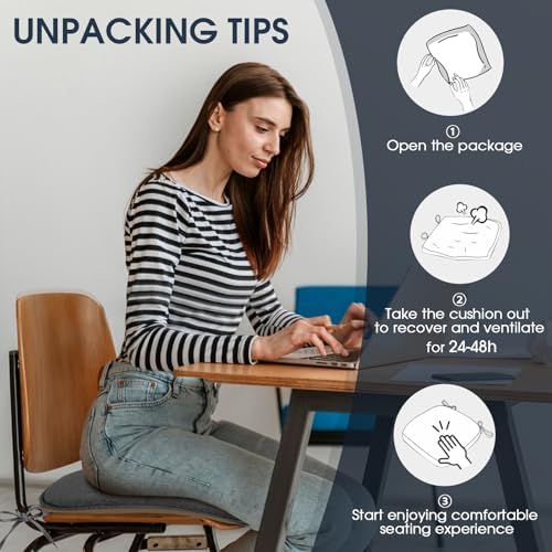 TushGuard Chair Cushions, 4 Pack Memory Foam Chair Pads - Image 6