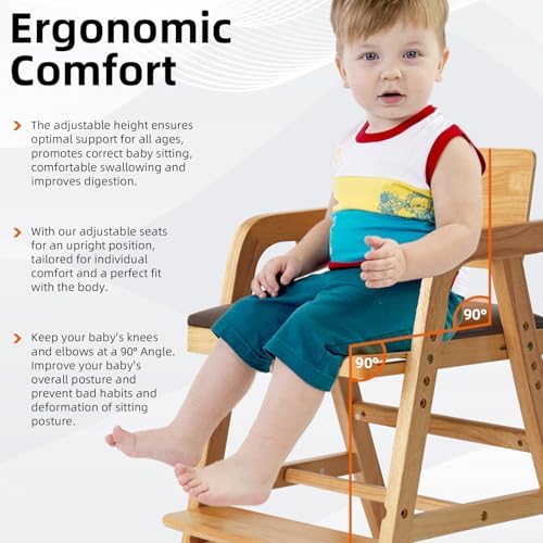 Wooden High Chair for Babies and Toddler Dining Chair - Image 5
