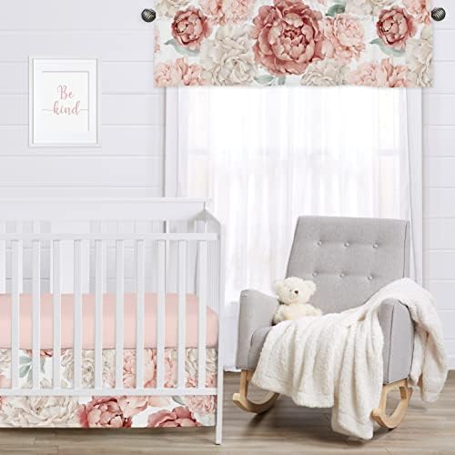 Sweet Jojo Designs Blush Pink Boho Shabby Chic Floral Girl Window Valance - Image 3