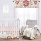 Sweet Jojo Designs Blush Pink Boho Shabby Chic Floral Girl Window Valance - Image 3