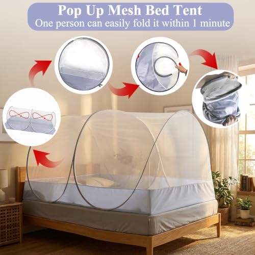 Pop Up Mosquito Net Foldable Cloth Base Mesh Tent - Image 5