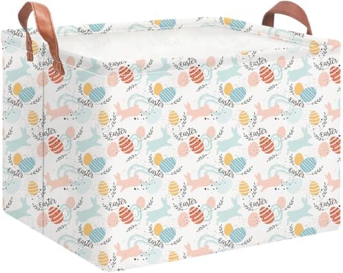 NTAOHAMPER Rectangular Pink Easter Eggs Basket by NTAOHAMPER