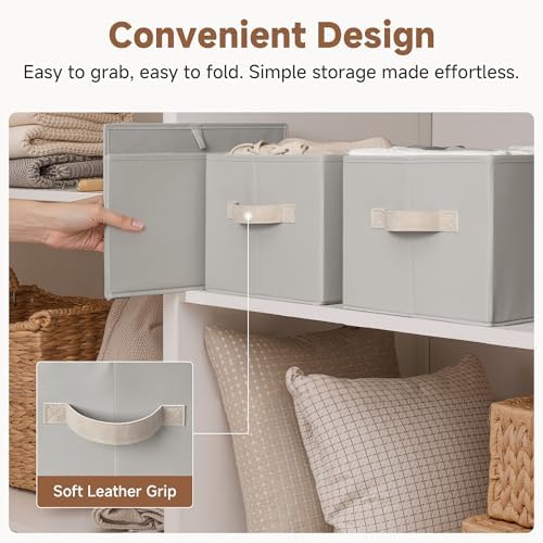 StorageWorks Closet Storage Bins, Light Gray - Image 6
