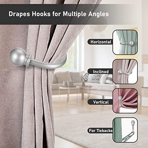 Sumnacon Set of 2 Decorative Curtain Holdbacks, Wall Mounted Aluminum Alloy - Image 7