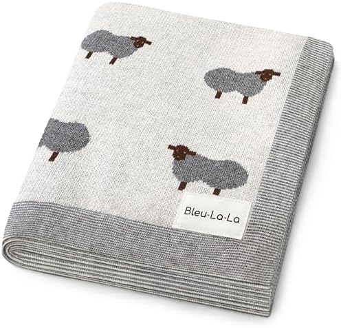 Luxury Cotton Knit Swaddle Baby Blanket by BleuLaLa