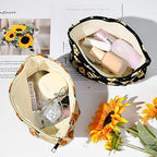 SOIDRAM 2 Pieces Flower Makeup Bag Large Corduroy Cosmetic Bag Capacity Canvas - Image 4