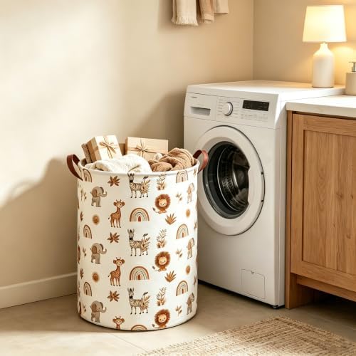 Boho animals Laundry Basket, Waterproof folding basket - Image 4