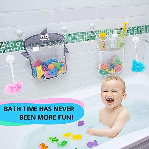 2 x Mesh Bath Toy Organizer + 6 Ultra Strong Hooks – The Perfect Bathtub Toy - Image 3