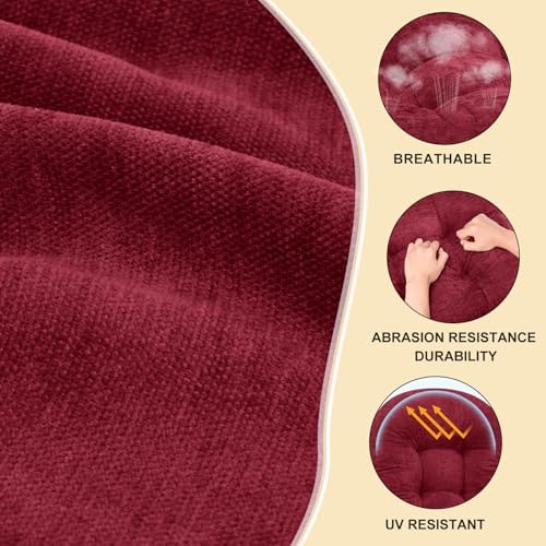 Rocking Chair Cushion, High Back, Deep Red - Image 2