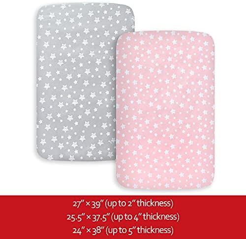 Pack and Play Sheets Girl, Mini Crib Sheets, Stretchy Playard Fitted Sheet - Image 5