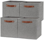 Temary 12x12 Storage Cube Bins 4 Pack Fabric Storage Cubes Storage Bins by TEMARY