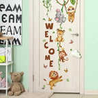 clothmile Watercolor Jungle Animal Wall Decals Welcome Animal Wall Sticker Lion - Image 3