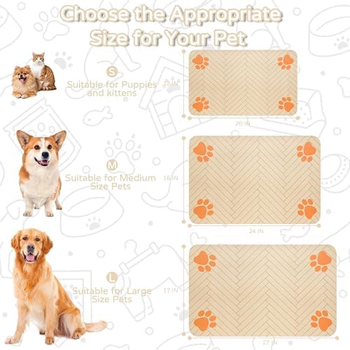 Dog Cat Food Mat, Absorbent Pet Feeding Mat - Image 3