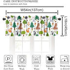 Jungle Animal Valance Curtains Woodland Animals Forest Print Window Treatment - Image 2