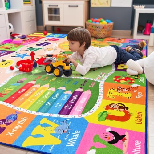 BENRON 9x12 Kids Rug for Playroom Classroom, Fun PlayMat - Image 5