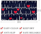 Shower Mat Non Slip 26.8 x 15.1 Inches, Heart Beat Bathtub Mat Shower Stall Mats - Image 4