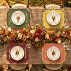 Stuffygreen 100 Pcs Christmas Paper Placemats 13.4 x 12 Inch Scalloped Xmas - Image 7