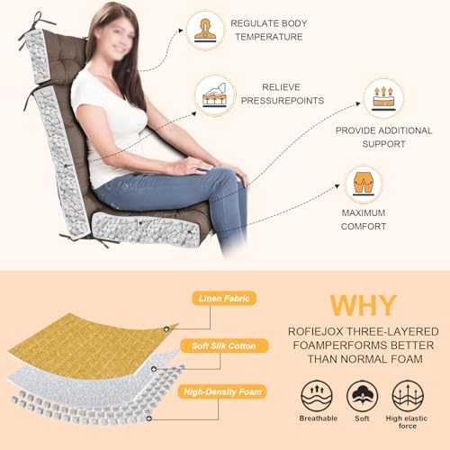 Rocking Chair Cushions Indoor High Back Set - Image 2