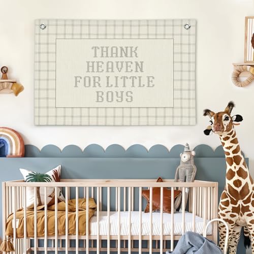 Lacama Thank Heaven for Little Boys Linen Banner - Image 2