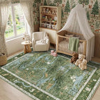 4x6 Whimsical Safari Nursery Area Rug Washable Non Slip Small Living Room Rugs by Garvee