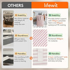 Lifewit 80L Large Laundry Baskets, 2 Pack, Reinforced Handles - Image 3