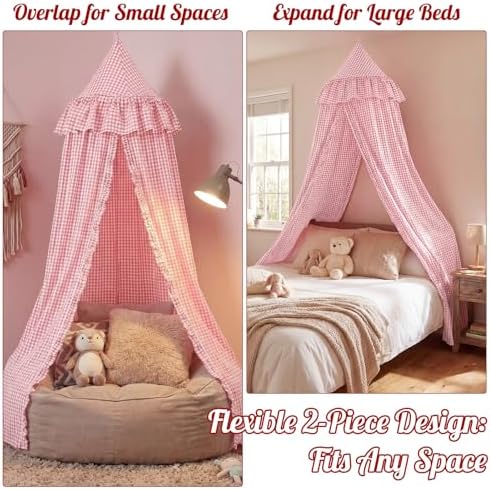 SmoothNovelty Gingham Plaid Bed Canopy - Image 5