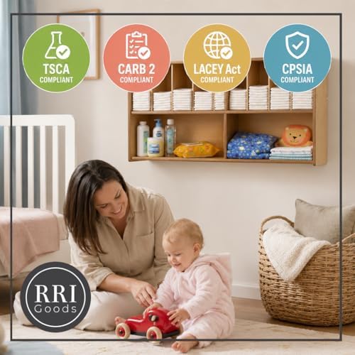 Diaper Storage Organizer, 100% Birch Plywood Wall Mount Diaper Caddy - Image 3