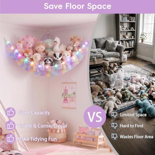 Stuffed Animals Hammock with Remote Control Toy Net Room Decor Storage - Image 5