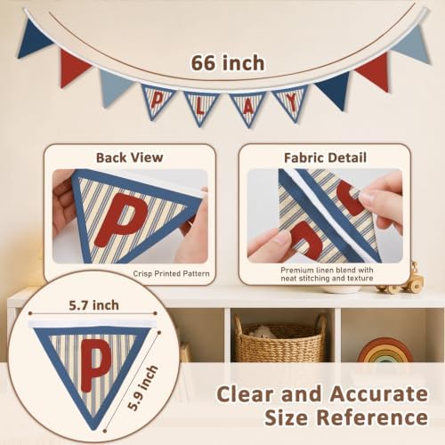 Boys Room Playroom Decor Banner Play Sign Garland Flags - Image 3