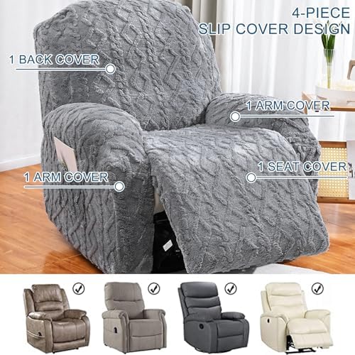 Recliner Chair Covers 4-Pieces Recliner Slipcovers Lazy Boy Chair Covers - Image 4