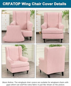 CRFATOP Wingback Chair Covers Stretch Armchair Slipcovers - Image 3