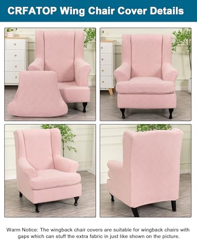 CRFATOP Wingback Chair Covers Stretch Armchair Slipcovers - Image 3