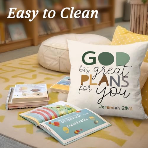 Boho Christian Pillow Covers 18x18, Christian Home Room Decor, God Has Great - Image 4