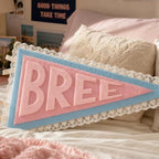 Personalized Felt Name Pennant Flag Custom Lace Dorm Room Decor - Image 2