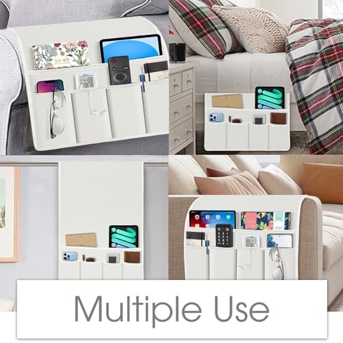 Joywell Remote Control Holder Armchair Caddy Armrest Organizer Off White - Image 5