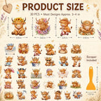 Fullhawl 30 Pcs Highland Cow Non Slip Shower Stickers, Bathtub Safety - Image 2