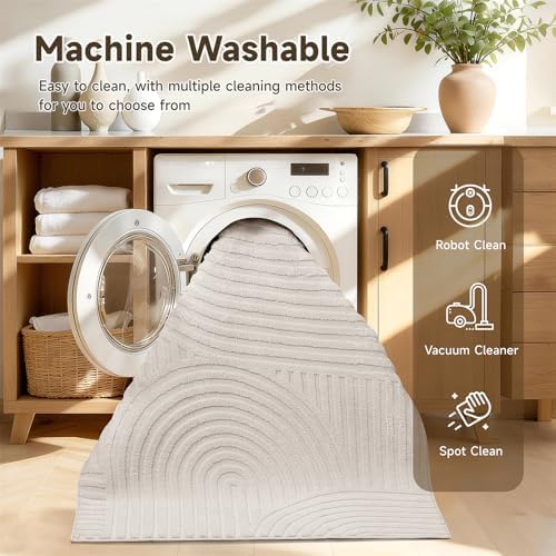 Pauwer 4ft Area Rugs for Living Room, Modern Non Slip Washable Rug - Image 6