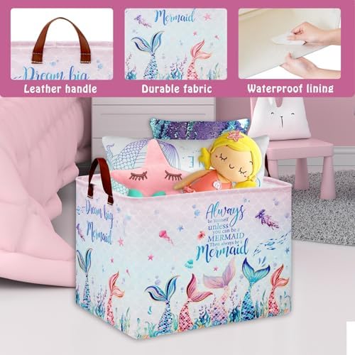 Mermaid Nursery Decor Hamper Pink Laundry Hamper Ocean Fish Animal Baby Girl - Image 4