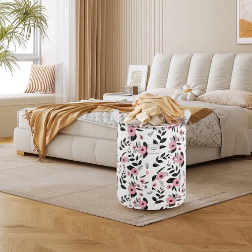 Mziart Cute Laundry Basket, Large Floral Laundry Hamper - Image 3