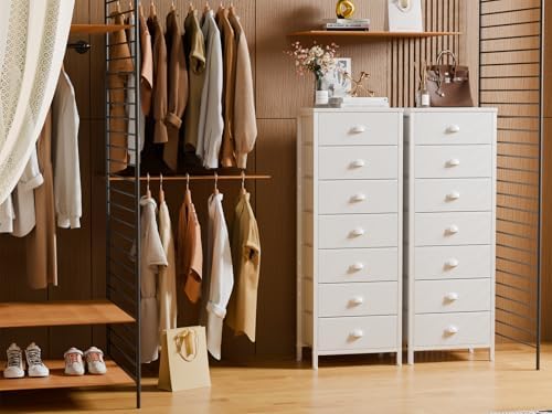 Furnulem White Tall Dresser for Bedroom, Chest of Drawer - Image 2