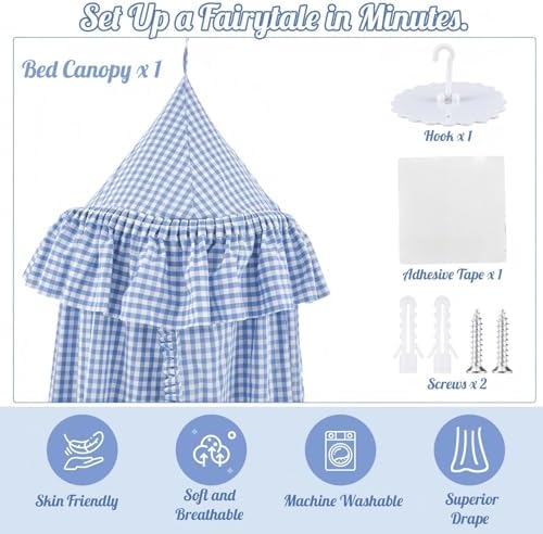 SmoothNovelty Gingham Plaid Bed Canopy - Image 3