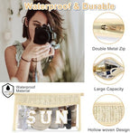 Iqimott Clear Patch Sun Bag Makeup Letter Bag, Boho Preppy Letter Bags - Image 3